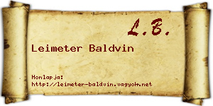 Leimeter Baldvin névjegykártya